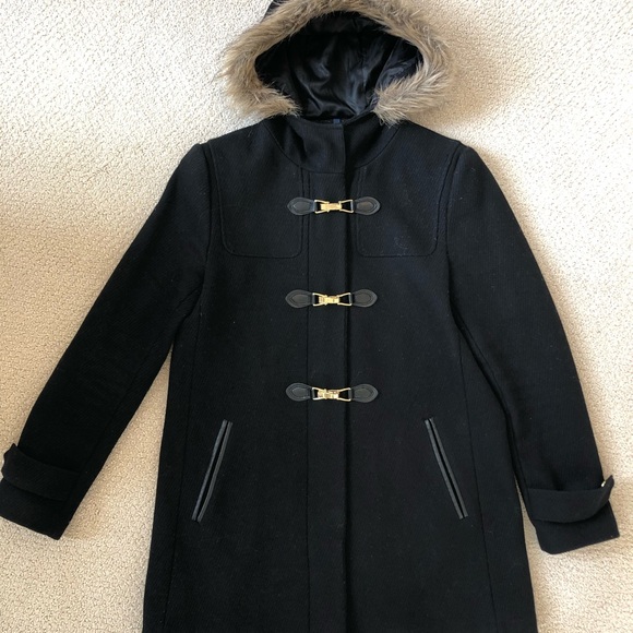 Cole Haan Black Toggle Wool Coated - Picture 1 of 8